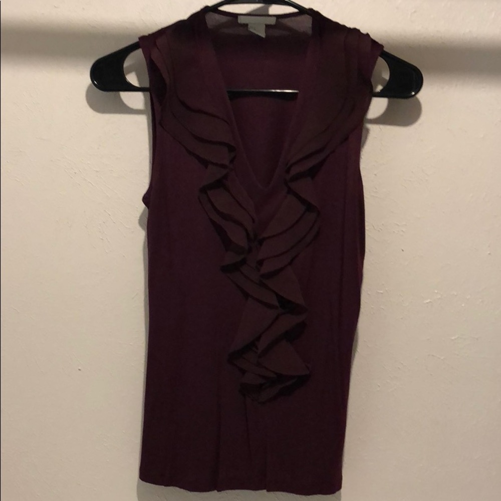 Purple v-neck blouse tank